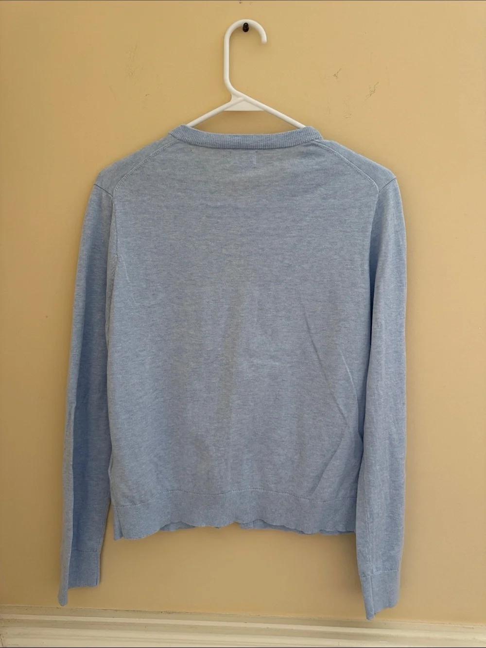 J. Crew Women's‎ Pale Blue Crewneck Button-Front Cardigan Sz Large